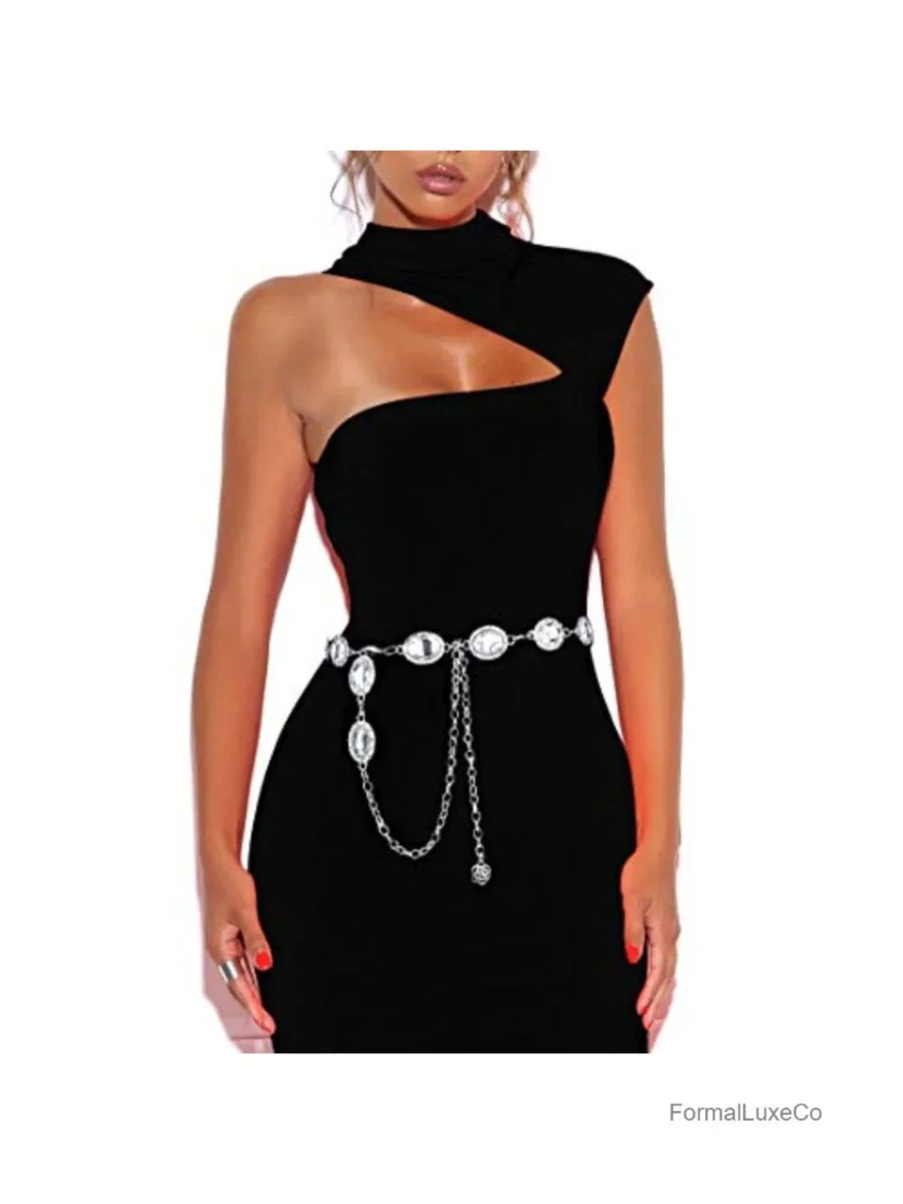 Metal Waist Chain Belt for Dress Body Chain Rhinestone Belt